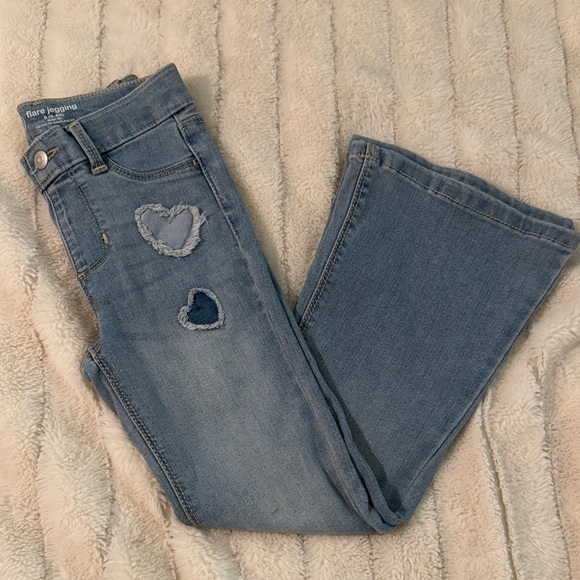 Wonder Nation Light Blue Flare Jegging Jeans with Heart Details - Picture 7 of 7